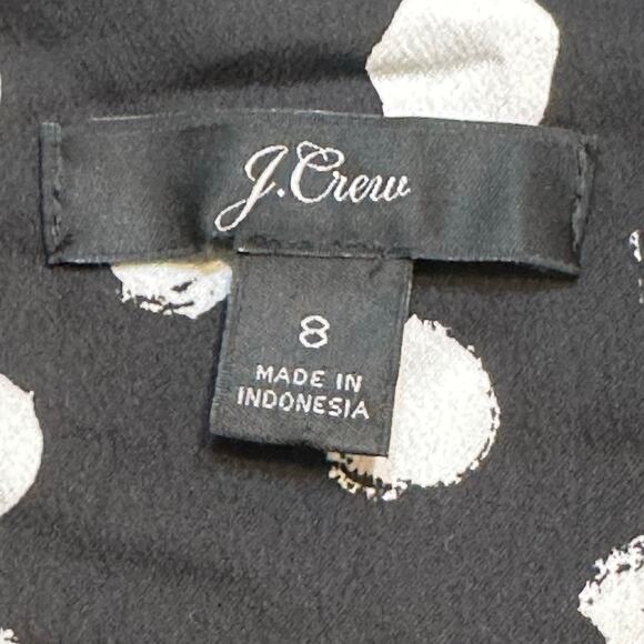 Black Polka Dot J. Crew Blouse sz 8 - Picture 9 of 10